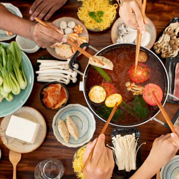 Family enjoys Hotpot together during Tet Holiday.