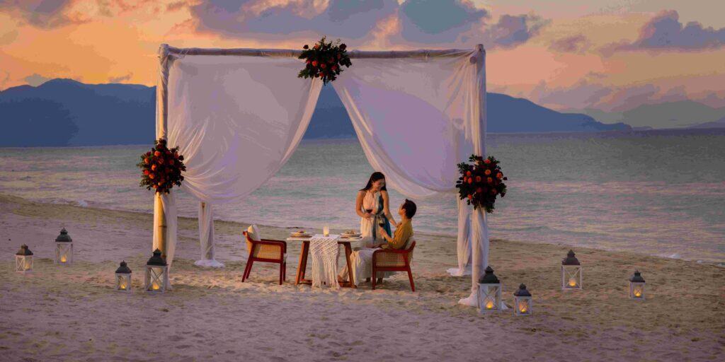 VND 2,100,000 nett / guest
Relish a genuinely unforgettable candle-lit dining experience with a private table at the gorgeous Long Beach at dusk.